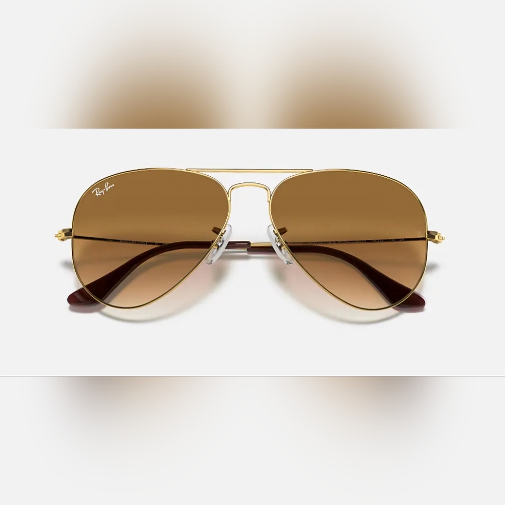 Ray-Ban Gold and Brown Aviator Gradiant Sunglasses